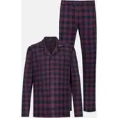 Mey Herren-Pyjama Serie Lumber Grid Yacht Blue | Größe M