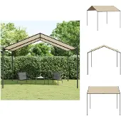 vidaXL Gartenpavillon Beige 4x3 m Stahl und Stoff - Pavillons & Partyzelte