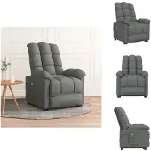 vidaXL Massagesessel Dunkelgrau Stoff - Massagesessel