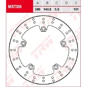 TRW Bremsscheibe, Hinten HINTEN MST358 D: 260, starr