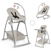 Hauck Sit N Relax 3in1, Multifunktions-Hochstuhl, Gepolsterter Sitz, Beige, Einfarbig, 5-Punkt, 15 kg