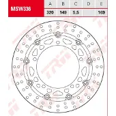TRW Bremsscheibe mit ABE VORNE MSW336 D: 320, schwimm.