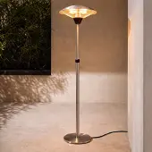 LUCANDE Stand-Heizstrahler Solfire, silber, 200 cm, IP44 Solfire, chrom / silber, Aluminium, Modern