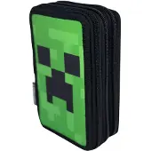 Manenti Face Minecraft Dreifach-federmäppchen Grün Grün One Size