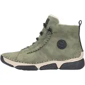 Rieker Damenschuhe Schnürstiefel Grün Freizeit