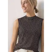 Street One Mesh-Top Turtle Neck Sommer-Top aus Mesh mit Print