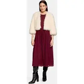 Vera Mont Fellimitatjacke "Kunstfell-Jacke mit Rundhalsausschnitt", Damen, Gr. 34, beige (champagne sorbet), Obermaterial: 100% Polyester PES., Jacken Fellimitatjacke