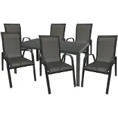 Mojawo Gartengarnitur Sitzgarnitur 7-teilig 180x90cm Aluminium Non-Wood
