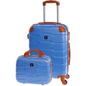 BERTOO Firenze Kabinenkoffer für Ryanair – Blaues 2-in-1-Set (Größe S)