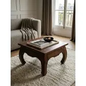 KADIMA DESIGN Couchtisch Massiv-Holz Sheesham 60 cm breit Wohnzimmer-Tisch Design dunkel-braun Landhaus-Stil Beistelltisch