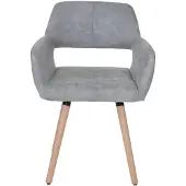 Mendler Esszimmerstuhl MCW-A50 II, Stuhl Küchenstuhl, Retro 50er Jahre Design Textil, vintage betongrau