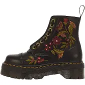 Dr. Martens Damen Schnürboots SINCL.FLORAL Schwarz Glattleder Größe: 40