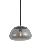 QAZQA Retro-Pendelleuchte Gunmetal mit Rauchglas - Giselle