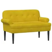 vidaXL Zweisitzer mit Knopfheftung Gelb 120 x 66 x 78 cm Samt