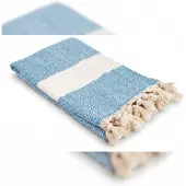 My Hamam Pestemal Hamamtuch aquamarin naturbeige ca. 100x180 cm "Diamant"