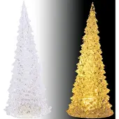 Carrefour Home Dekorative transparente LED-Weihnachtsbaumfigur 27 cm – Warmweiß beleuchtet