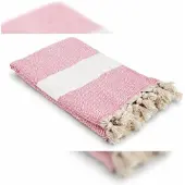 My Hamam Pestemal Hamamtuch pink naturbeige ca. 100x180 cm "Diamant"