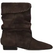 Manfield Taupefarbene Veloursleder-Stiefeletten | Größe 39