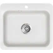 SYSTEMCERAM Flächenbündige Spüle JUNA 57 F in POLAR mit Handbetätigung / / Keramikspüle