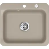 SYSTEMCERAM Flächenbündige Spüle JUNA 57 F in FANGO mit Excenterbedienung / / Keramikspüle