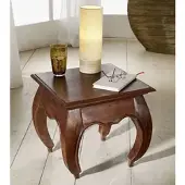 MASSIVMOEBEL24.DE Nachttisch Akazie 45x45x42 nougat lackiert OPIUM #266