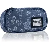 Sonstiges Federmäppchen Federtasche Federmappe Astra Hash, JEANS CACTUS Kaktusmuster Grau Blau