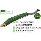 AMKA HAS Hufmesser High Alloy Steel Schichtholzgriff mit Messingende PRO