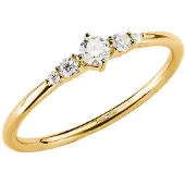 Thomas Sabo Fingerring "Ring mit Zirkoniasteinen gelbgoldfarben" Gr. 54, gelbgoldfarben, kristallweiß, Fingerringe, Damen, 54, Metall, Fingerring, mit Zirkonia (synth.)
