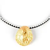 Bama Women's Calobra Luxe Brass Flash Plated Gold Leather Necklace 38cm