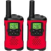 Alecto FR115RD - Set mit 2 Walkie Talkies für Kinder, Reichweite von bis zu 7 Kilometern, Rot/Schwarz