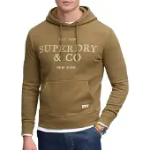 Superdry für Herren. M2014716A Kapuzenpullover ?1954 Company Relaxed? in Braun (XXL), Lässig, Baumwolle