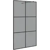 vidaXL Walk-in Duschwand Schwarz 115 x 195 cm Gehärtetes Glas