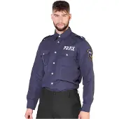 Boland Polizei Hemd, Langarm, blau