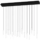 Eglo LED Hängelampe Sardenara, Pendelleuchte Esstisch, Deckenlampe hängend dimmbar, Stahl in schwarz, Glas mit Lufteinschlüssen in klar, warmweiß