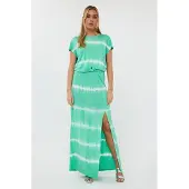 Esqualo Skirt Tie Dye Green Größe: M | Maxiröcke Outlet | Damen | Grün