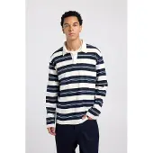 America Today Lenny Blue/white Größe: XXL | Longsleeves Outlet | Herren | Blau