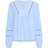 B.young Langarmbluse "Damen Langarm-Bluse BYILVILYA", Damen, Gr. 34, blau (vista blau), Obermaterial: 58% Polyester PES. 42% Viskose CV., Blusen Langarmbluse