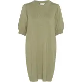 Kaffe Midikleid "Damen Kleid KAlizza", Damen, Gr. L, N-Gr, grün (oil grün), Obermaterial: 80% Viskose CV. 20% Nylon NY., Kleider Midikleid