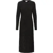 Kaffe Midikleid "Damen Kleid KAzeverina", Damen, Gr. L, N-Gr, schwarz (schwarz deep), Obermaterial: 95% Polyester PES. 5% Elasthan EL., Kleider Midikleid