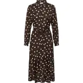 Kaffe Midikleid "Damen Kleid KAoline", Damen, Gr. 38, N-Gr, braun (chocolate braun with chalk dot), Obermaterial: 50% Viskose CV. 50% Viskose LENZING ECOVERO CV LenzEcov., Kleider Midikleid