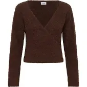 Saint tropez Langarmbluse SAINT TROPEZ "Damen Bluse langarm NadalieSZ", Damen, Gr. L, braun (chocolate braun), Obermaterial: 100% Polyester PES., Blusen Langarmbluse
