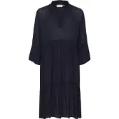 Kaffe Midikleid "Damen Kleid KAmarianah", Damen, Gr. 34, N-Gr, blau (midnight marine), Obermaterial: 100% Viskose LENZING ECOVERO CV LenzEcov., Kleider Midikleid