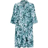 Kaffe Midikleid "Damen Kleid KAhera", Damen, Gr. 34, N-Gr, blau (teal leopard print), Obermaterial: 100% Viskose LENZING ECOVERO CV LenzEcov., Kleider Midikleid