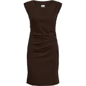 Kaffe Midikleid "Damen Kleid KAindia", Damen, Gr. L, N-Gr, braun (coffee bean), Obermaterial: 76% Polyester Pol. recyc.. 20% Viskose CV. 4% Elasthan EL., Kleider Midikleid