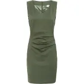 Kaffe Midikleid "Damen Kleid Sara", Damen, Gr. M, N-Gr, grün (old grün), Obermaterial: 80% Polyester PES. 17% Viskose CV. 3% Elasthan EL., Kleider Midikleid