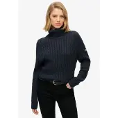 Superdry Rollkragenpullover "SLOUCHY CABLE ROLL NECK" Baumwolle, loose fit