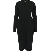 Kaffe Midikleid "Damen Kleid KAdora", Damen, Gr. L, N-Gr, schwarz (schwarz deep), Obermaterial: 80% Baumwolle CO. 20% Nylon NY., Kleider Midikleid