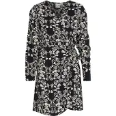 Ichi Midikleid "Damen Kleid IHGOCINA", Damen, Gr. 36, N-Gr, schwarz (schwarz flower aop), Obermaterial: 80% Viskose CV. 20% Polyamid PA., Kleider Midikleid