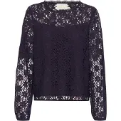 Kaffe Langarmbluse "Damen Bluse langarm KAsilja", Damen, Gr. 34, blau (dawn lila), Obermaterial: 60% Baumwolle CO. 40% Polyamid PA., Blusen Langarmbluse