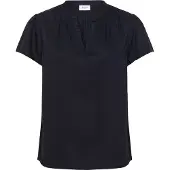 Saint tropez Kurzarmbluse SAINT TROPEZ "Damen Kurzarm-Bluse BrittaSZ", Damen, Gr. S, blau (night sky), Obermaterial: 100% Viskose Birla Livaeco CV Livaeco., Blusen Kurzarmbluse